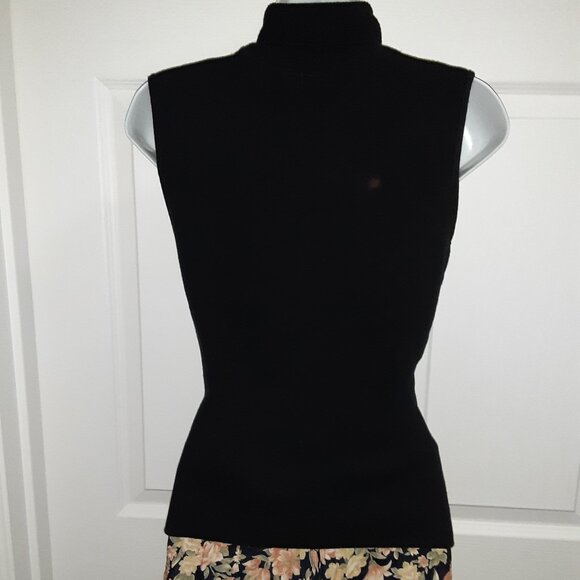 Set Vintage 1990's Y2K * Black Sleeveless Turtleneck & Long Floral Skirt * Sm 4 - Picture 4 of 10